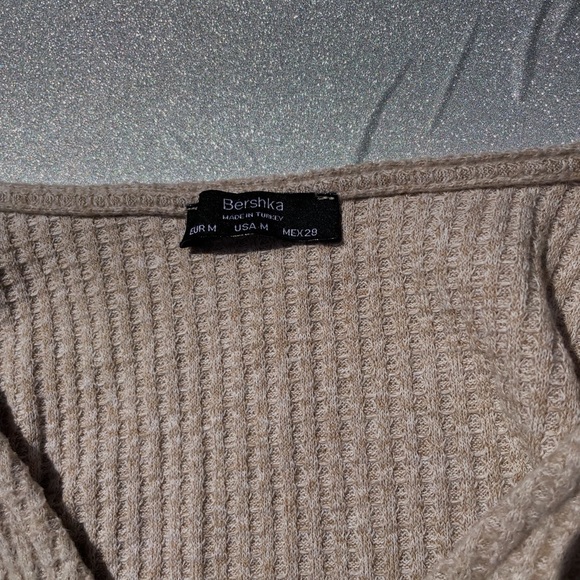 Cropped waffle-knit long sleeve | Size Medium | Bershka - Picture 2 of 3